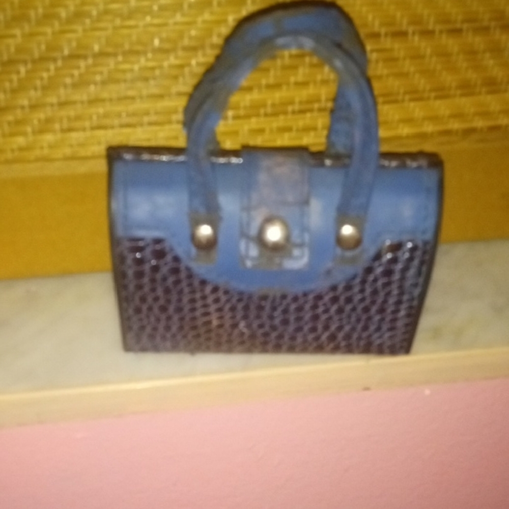 Minin Blue Textured Mini Bag